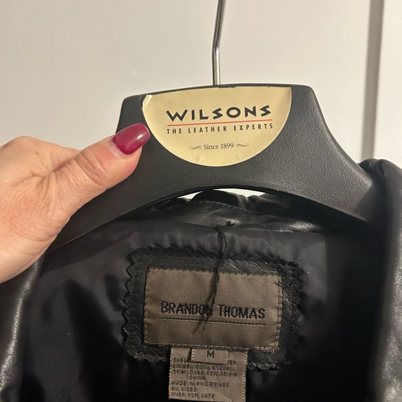 Black leather jacket/peacoat - Picture 3 of 5